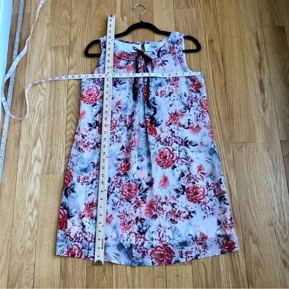 Retro Y2K Dress Floral Orange Multi with Peter Pan Collar & Black Velvet Tie (S) - Picture 9 of 9